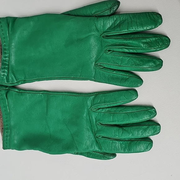 Emerald Green Colorful Leather Gloves - Picture 5 of 10